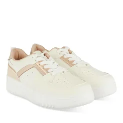 Baskets BLANC Femme Motif Uni Lacets
