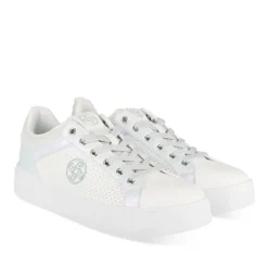 Baskets BLANC Femme Motif Uni Lacets