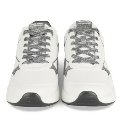 Baskets BLANC Femme Motif Uni Lacets