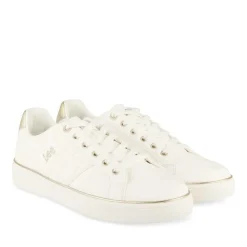 Baskets BLANC Femme Motif Animal Lacets