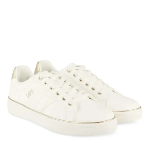 Baskets BLANC Femme Motif Animal Lacets