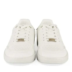 Baskets BLANC Femme Motif Paillettes Lacets