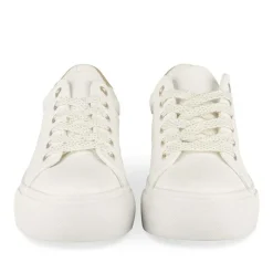 Baskets BLANC Femme Motif Uni Lacets