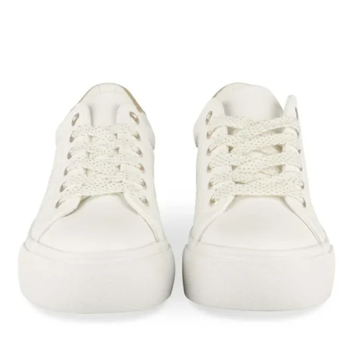 Baskets BLANC Femme Motif Uni Lacets
