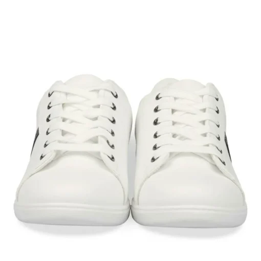 Baskets BLANC Femme Motif Paillettes Lacets