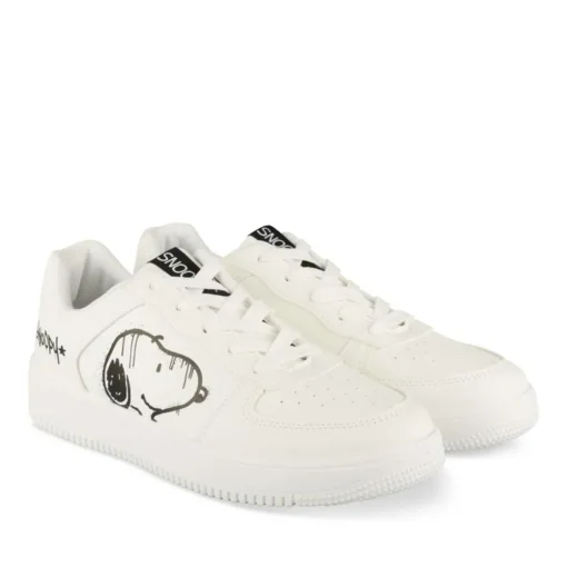 Baskets BLANC Femme Motif Uni Lacets