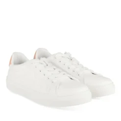 Baskets BLANC Femme Motif Uni Lacets