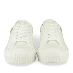 Baskets BLANC Femme Motif Uni Lacets