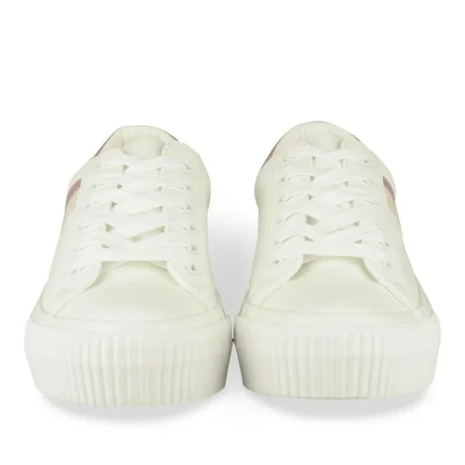 Baskets BLANC Femme Motif Uni Lacets