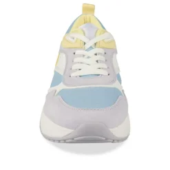 Baskets BLANC Femme Motif Paillettes Lacets