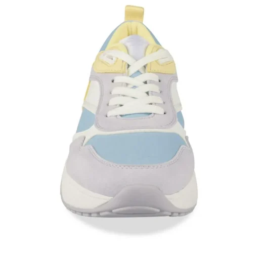 Baskets BLANC Femme Motif Paillettes Lacets