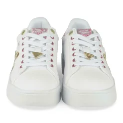 Baskets BLANC Femme Motif Tropical Lacets