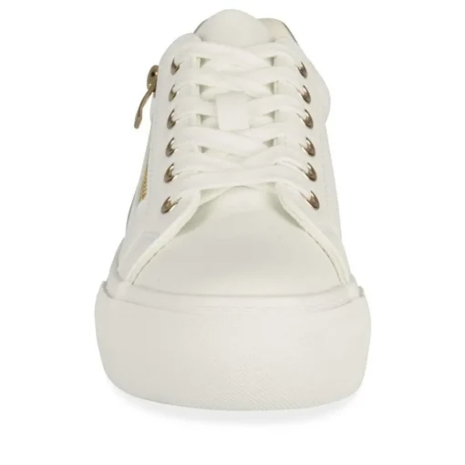 Baskets BLANC Femme Motif Iridescent Lacets