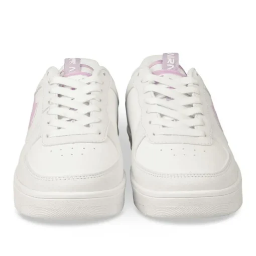 Baskets BLANC Femme Motif Uni Lacets
