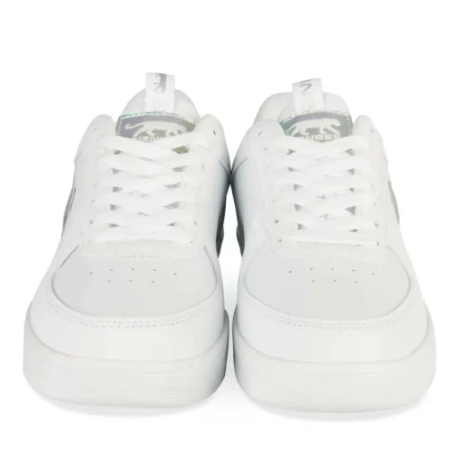 Baskets BLANC Femme Motif Uni Lacets