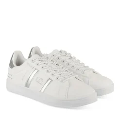 Baskets BLANC Femme Motif Multicolore Lacets