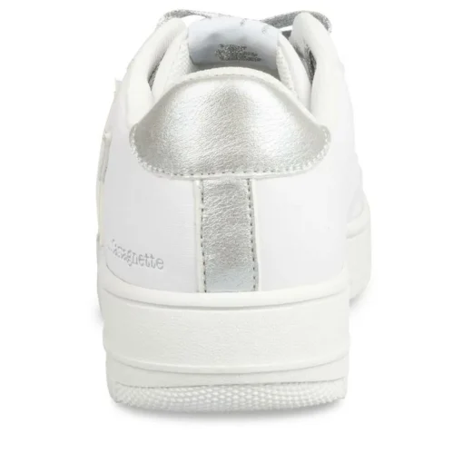 Baskets BLANC Femme Motif Etoiles Lacets