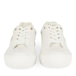 Baskets BLANC Femme Motif Uni Lacets