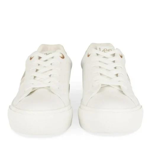 Baskets BLANC Femme Motif Uni Lacets