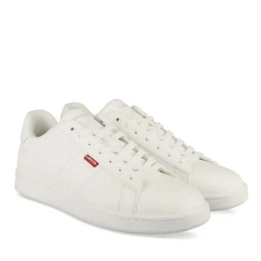 Baskets BLANC Femme Motif Uni Lacets