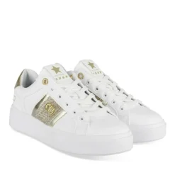 Baskets BLANC Femme Motif Uni Lacets