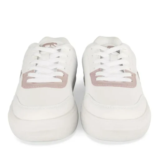 Baskets BLANC Femme Motif Uni Lacets