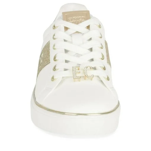 Baskets BLANC Femme Motif Uni Lacets