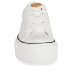 Baskets BLANC Femme Motif Uni Lacets