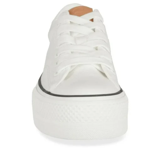 Baskets BLANC Femme Motif Uni Lacets