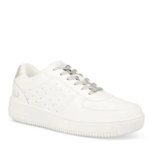 Baskets BLANC Femme Motif A Pois