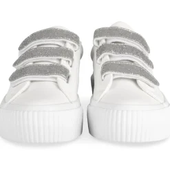 Baskets BLANC Femme Motif Uni Scratch