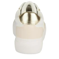 Baskets BLANC Femme Motif Paillettes Lacets
