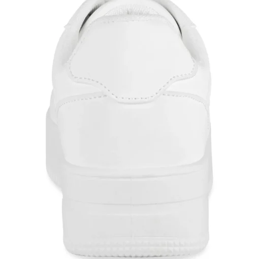 Baskets BLANC Femme Motif Uni Lacets