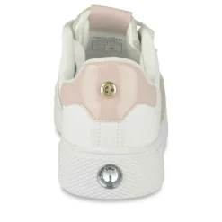 Baskets BLANC Femme Motif Paillettes Lacets