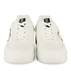Baskets BLANC Femme Motif Uni Lacets