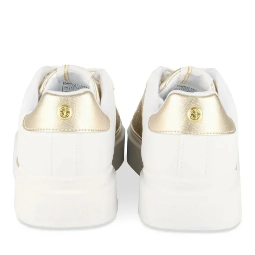 Baskets BLANC Femme Motif Paillettes Lacets