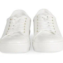 Baskets BLANC Femme Motif Uni Lacets