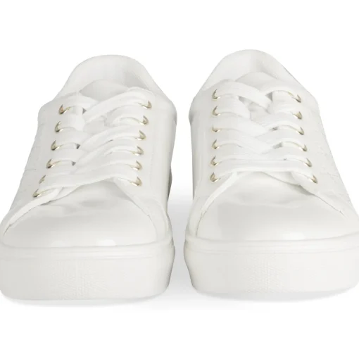 Baskets BLANC Femme Motif Uni Lacets