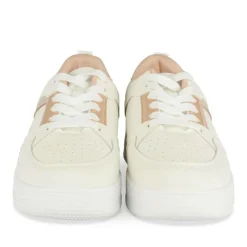 Baskets BLANC Femme Motif Uni Lacets