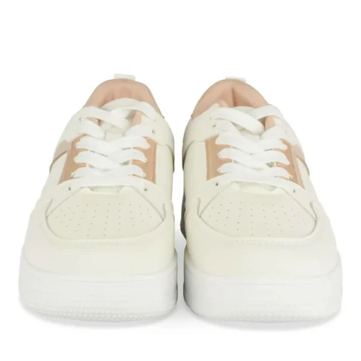 Baskets BLANC Femme Motif Uni Lacets