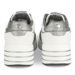 Baskets BLANC Femme Motif Uni Lacets