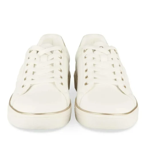 Baskets BLANC Femme Motif Animal Lacets