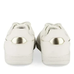 Baskets BLANC Femme Motif Paillettes Lacets