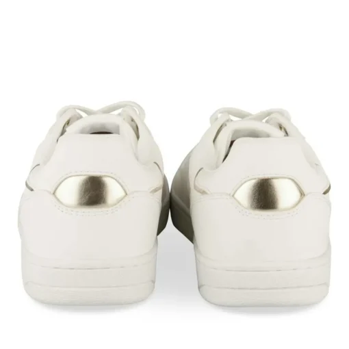 Baskets BLANC Femme Motif Paillettes Lacets