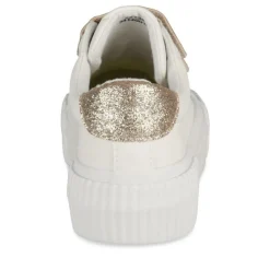 Baskets BLANC Femme Motif Paillettes Scratch