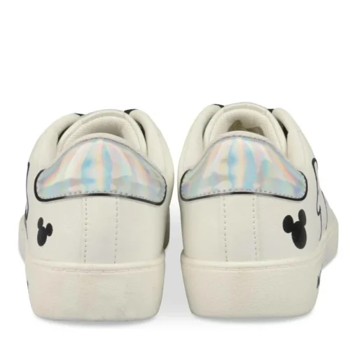 Baskets BLANC Femme Motif Uni Lacets