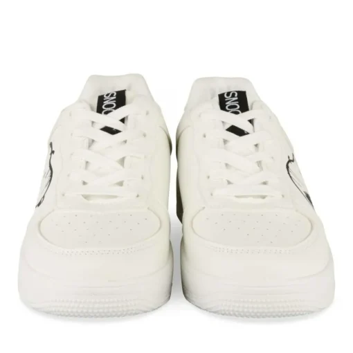 Baskets BLANC Femme Motif Uni Lacets