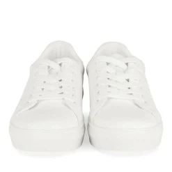 Baskets BLANC Femme Motif Uni Lacets