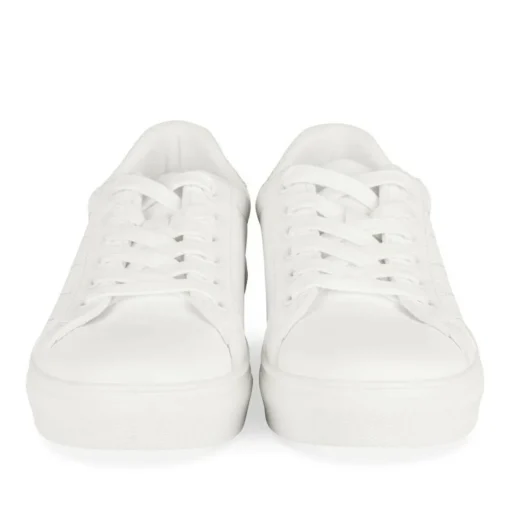 Baskets BLANC Femme Motif Uni Lacets