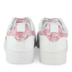Baskets BLANC Femme Motif Tropical Lacets